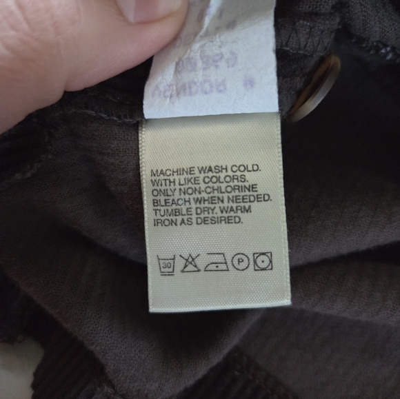 Eddie Bauer Dark Brown Corduroy Sleeveless Vneck Dress Size Small PETITE - Picture 3 of 6